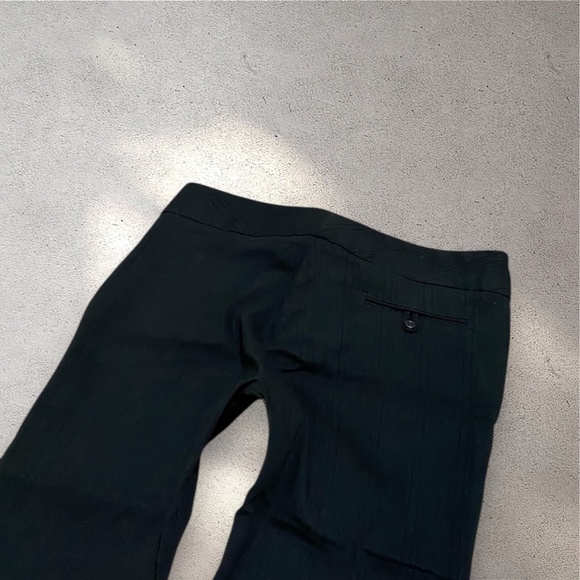 Zinc “Office Siren” Black, White & Blue-Green Pinstripe Flare Trouser Pants - Picture 2 of 6